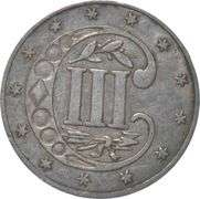 1861 Silver Three-Cent Piece
