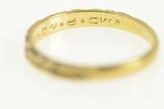 14K Yellow Gold 1940's Ornate Patterned Vintage Wedding Band Ring