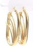 Favorite Oval Fancy Hoop Earrings in Yellow Gold