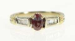 14K White Gold Syn. Alexandrite Diamond Ornate Engagement Ring