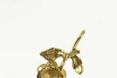 14K Yellow Gold 3D Rose Flower Romantic Valentine Charm/Pendant