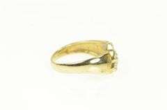 14K Yellow Gold Baguette Diamond Wavy Curved Statement Ring