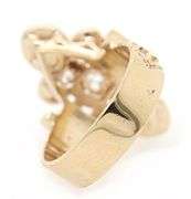 Vintage 0.50ctw European Cut Diamond and Enamel Ring in 14K