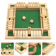 Wooden Traditional Four Sided 10 Number Dice Party