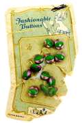 12 Early Czech Painted Glass Buttons
