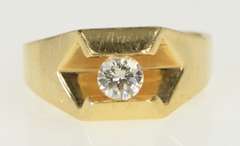 14K Yellow Gold 0.45 Ct VS Diamond Pressure Set Men's Ring