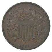 1864 Union Shield Two-Cent Piece Large Matte