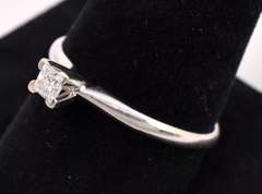 Solitaire Diamond Ring In 14K White Gold