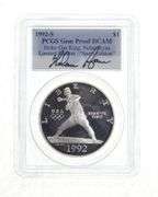 PF 1992-S Olympic Baseball Commemorative Silver Dollar Sign Ryan PCGS