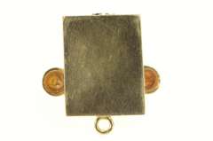 14K Yellow Gold 3D Rotary Dial Sapphire Pearl Telephone Charm/Pendant