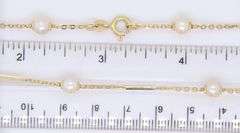 Vintage Pearl Station Yellow Gold Necklace