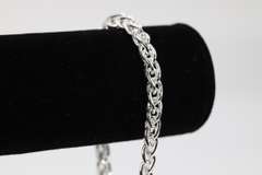 Sterling Silver Men's Heavy Wheat Chain 6mm Solid 925 Italy Bracelet Spiga 8"