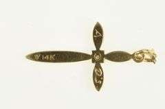 14K Yellow Gold Diamond Cross Christian Faith Vintage Charm/Pendant