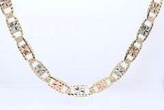 Impressive Diamond Cut 14kt Tri Tone Gucci Link Chain