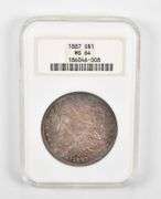 MS64 1887 Morgan Silver Dollar - Graded NGC
