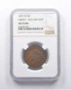 AU55 BN 1837 Liberty Not One Cent Hard Times Token HT-48 NGC