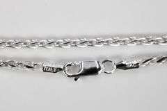 Sterling Silver Diamond-Cut Wheat Chain 2.7mm Solid 925 New Spiga Necklace 22"