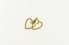14K Yellow Gold Diamond Inset Heart Love Valentine Pendant