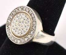 White Crystal Ring In Sterling Silver