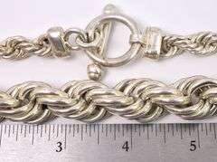 Thick Rope Chain Necklace In Sterling Silver