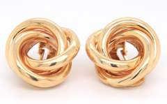 Charming Yellow Gold Knot Clip Earrings