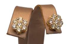 14K YELLOW GOLD DIAMOND PAVE EARRINGS- 2.56 CARATS!