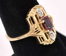Rhodolite Garnet Ring In 14K Yellow Gold
