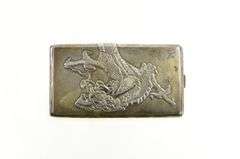 Sterling Silver Chinese Dragon Vintage Cigarette Case Fine Silver