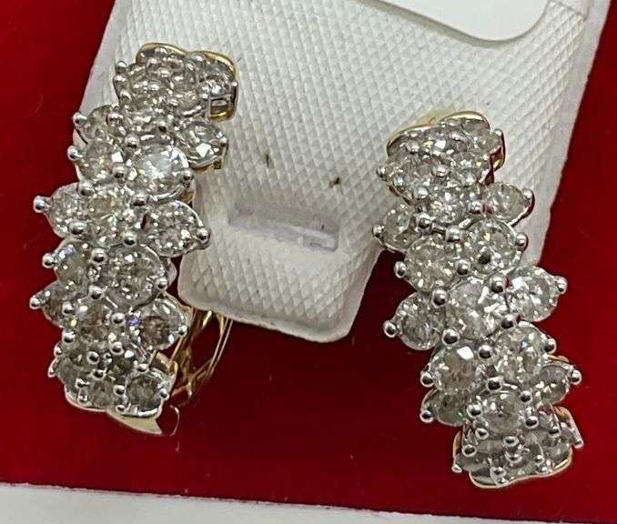 CERTIFIED BRAND NEW LADIES DIAMOND LOOP EARRINGS.