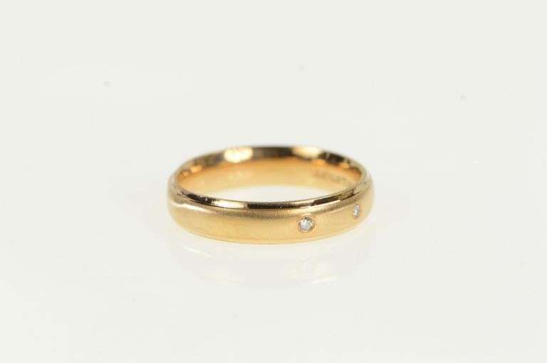 14K Rose Gold 4.3mm Flush Diamond Wedding Band Ring
