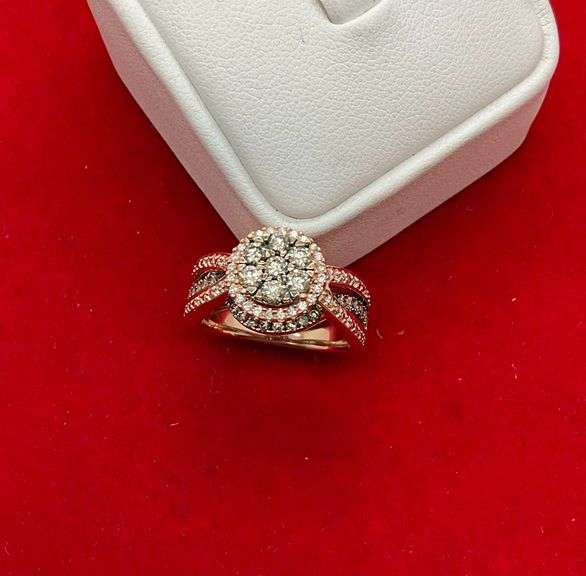 CERTIFIED MINT CONDITION 14K ROSE GOLD AND DIAMOND RING