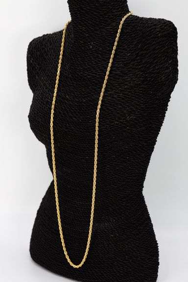 22k Yellow Gold Plated Sterling Silver Diamond-Cut Rope Chain 3.7mm Solid 925 Italy New Necklace 36"
