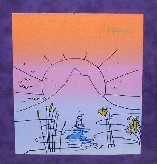 Peter Max, Original painting, mixed media on paper.