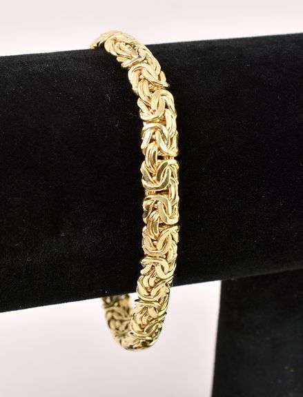Charming Byzantine Chain Bracelet In 14K Yellow Gold