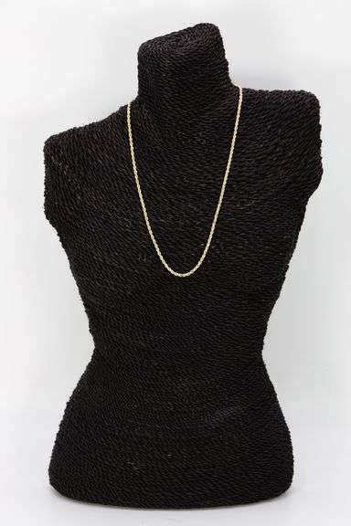 10k Yellow Gold-Hollow Diamond-Cut Rope Chain 3mm Necklace 18"