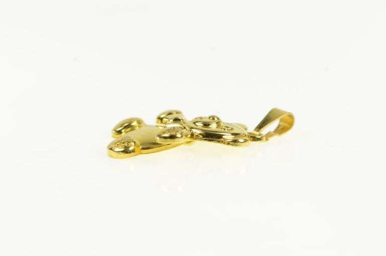 8K Yellow Gold High Relief Teddy Stuffed Animal Kids Charm/Pendant