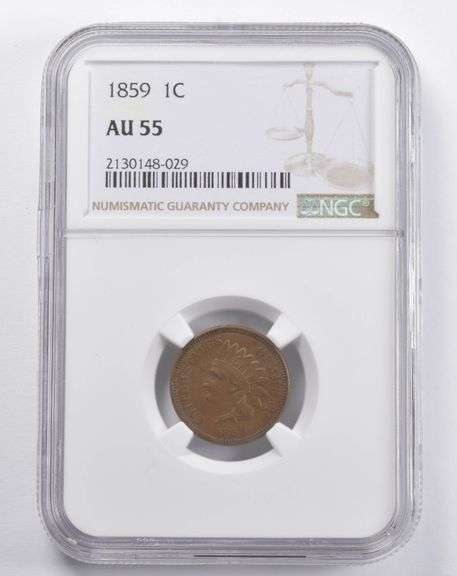 AU55 1859 Indian Head Cent NGC