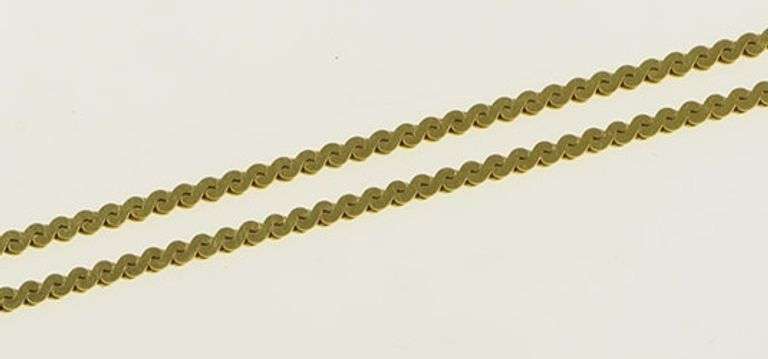 14K Yellow Gold 1.5mm Serpentine Chain Flat Wavy Link Necklace