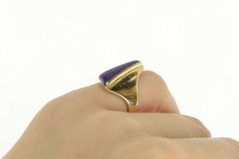 14K Yellow Gold Lee Marraccini Designer Sugilite Geometric Ring