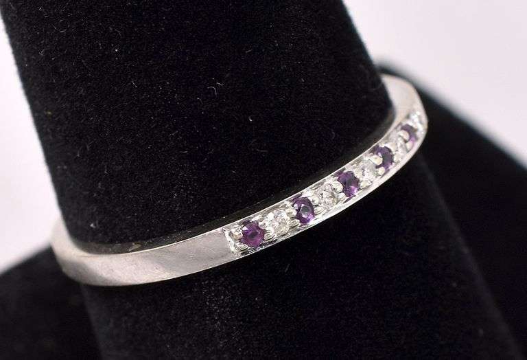 Adorable Pink Gemstone And Diamond Ring In White Gold