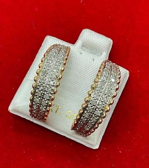 14K GOLD AND DIAMOND EARRINGS