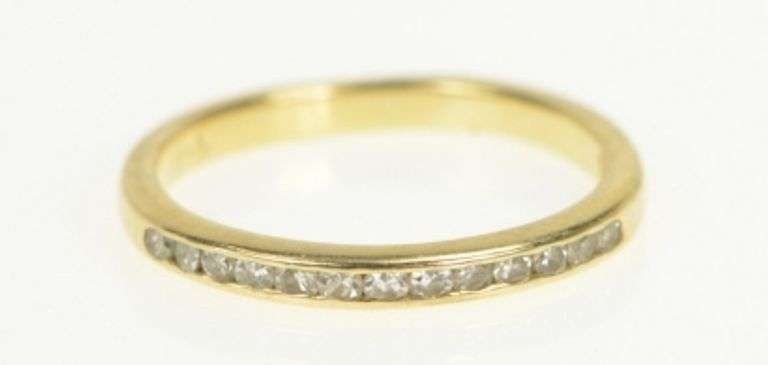 14K Yellow Gold Classic Diamond Channel Wedding Band Ring