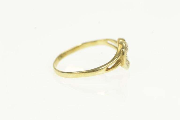 10K Yellow Gold Heart Diamond Love Symbol Valentine Classic Ring