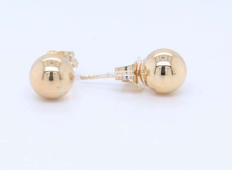 14kt Yellow Gold Ball Stud Earrings