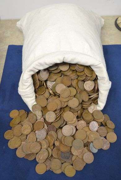 Bag Of 5,000 Wheat Cents From Estate