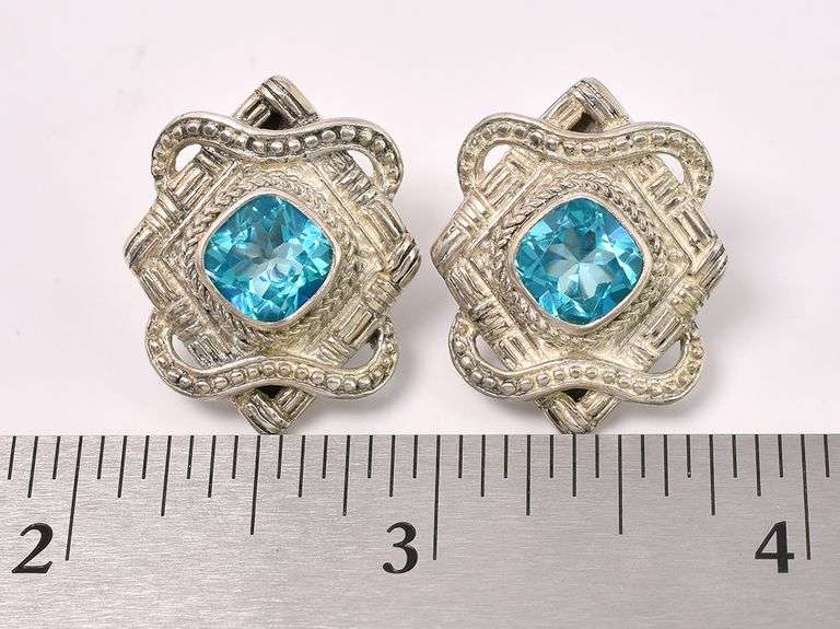Blue Mystic Quartz Earrings In Sterling Silver