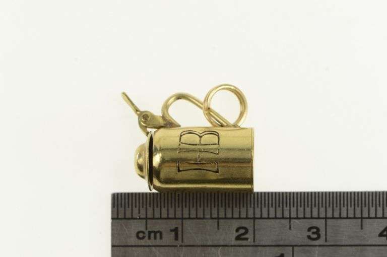 8K Yellow Gold Hofbrauhaus Articulated German Beer Stein Charm/Pendant