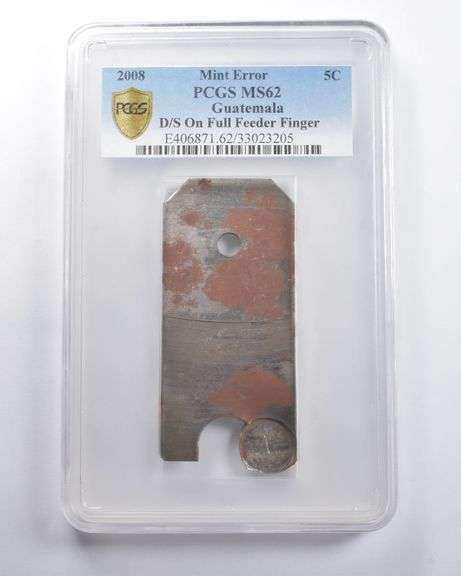 MS62 Error 2008 Guatemala 5 Centavos D/S On Full Feeder Finger PCGS