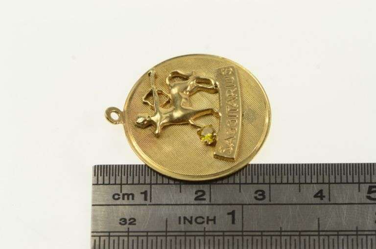 14K Yellow Gold Sagittarius Astrology Zodiac Star Sign Charm/Pendant