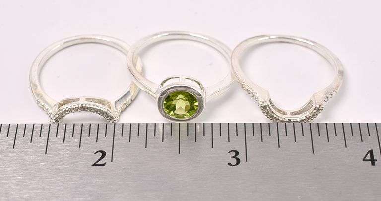 Peridot Stack Ring In Sterling Silver